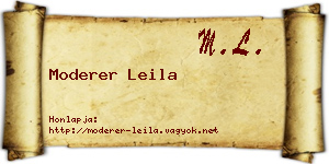 Moderer Leila névjegykártya